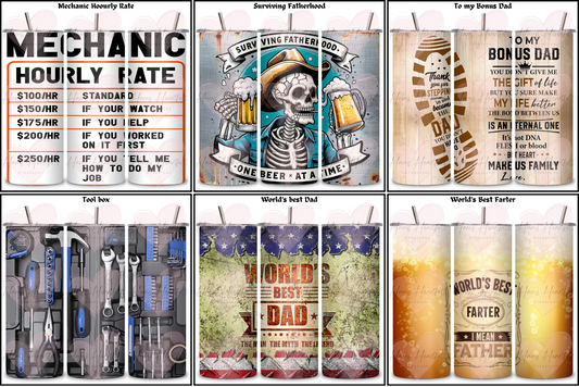 Father's Day Themed 20oz Skinny Tumbler