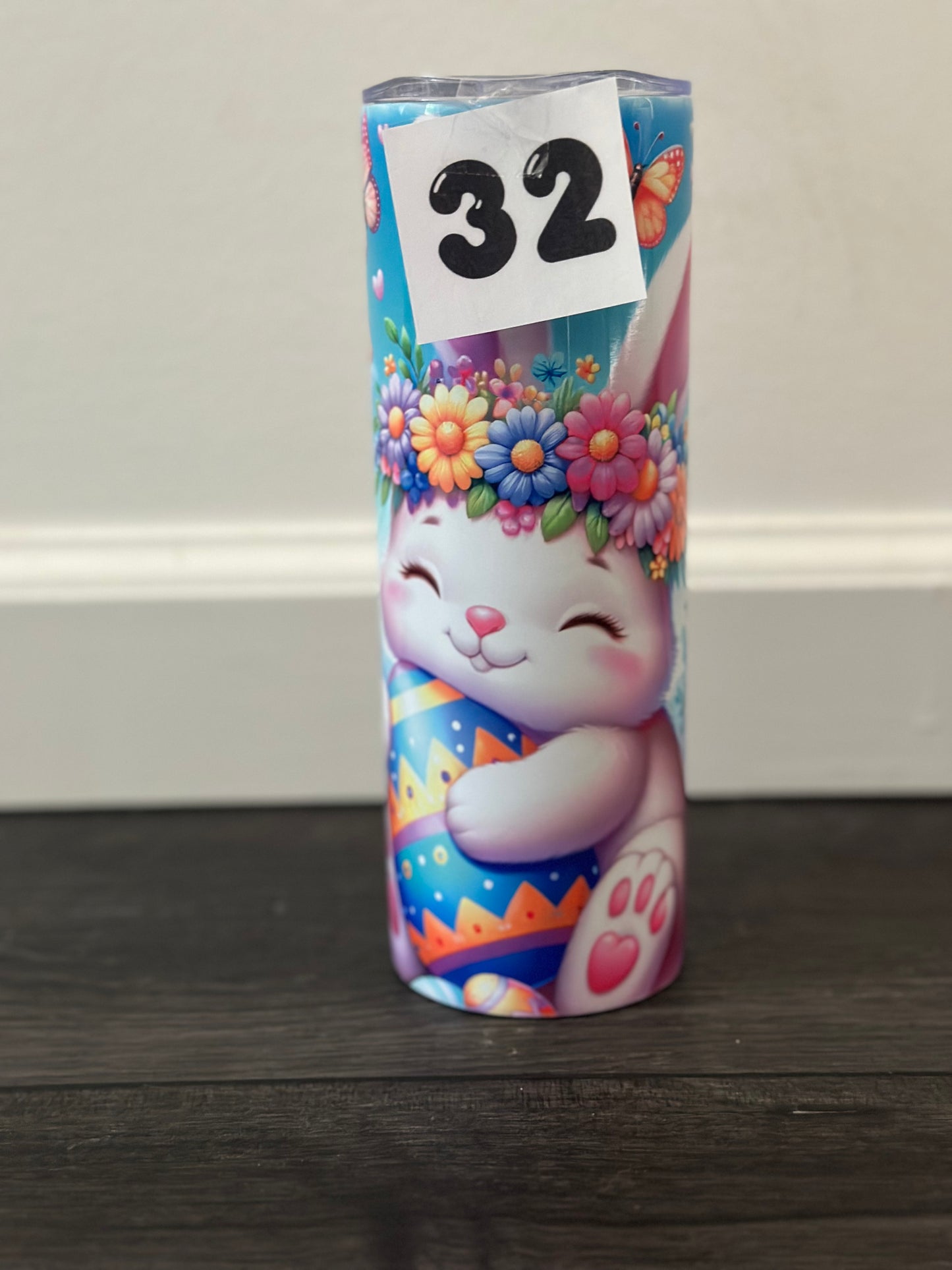 bunny hugging egg 20oz skinny tumbler