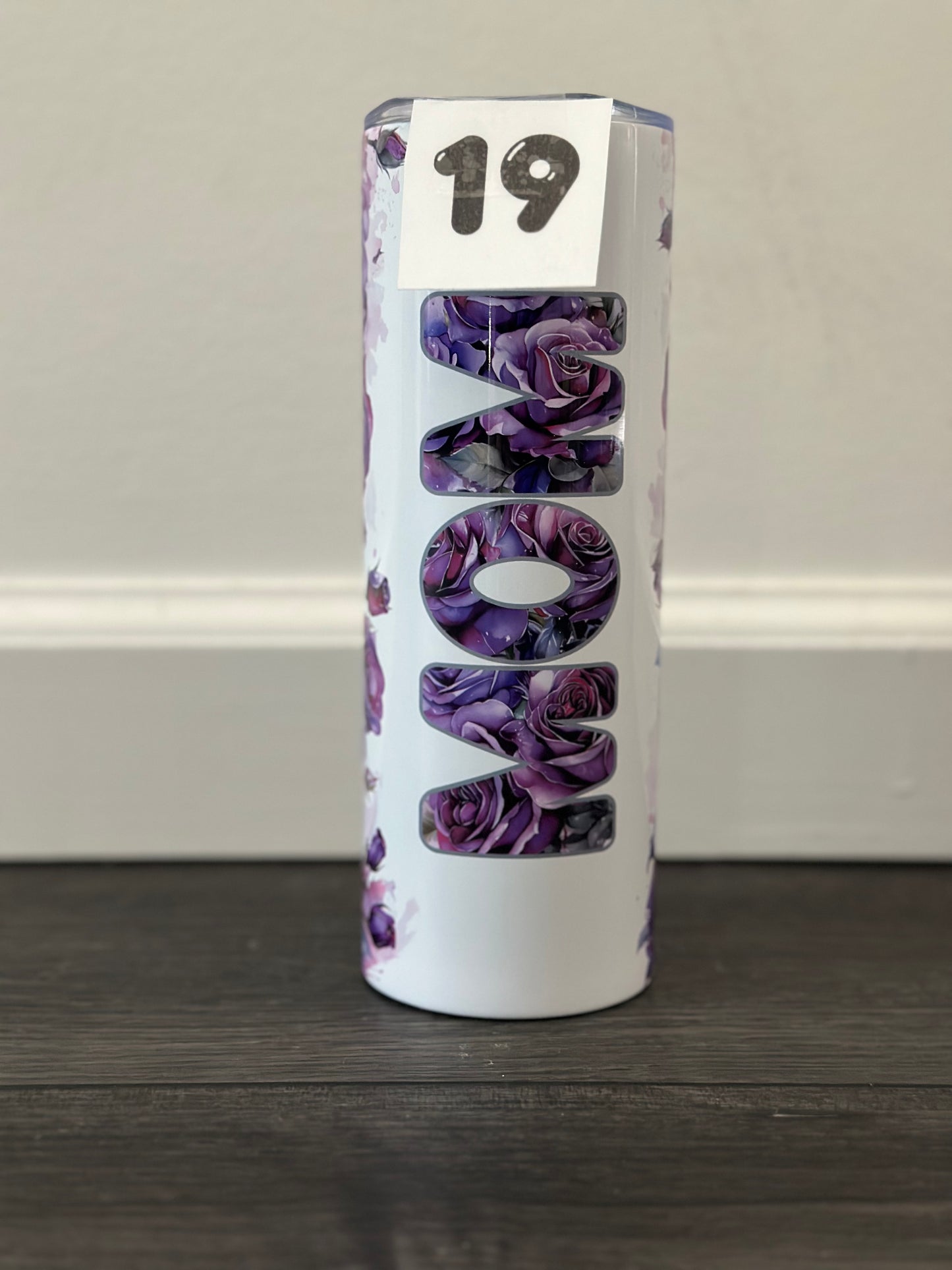 mom purple roses 20oz skinny tumbler