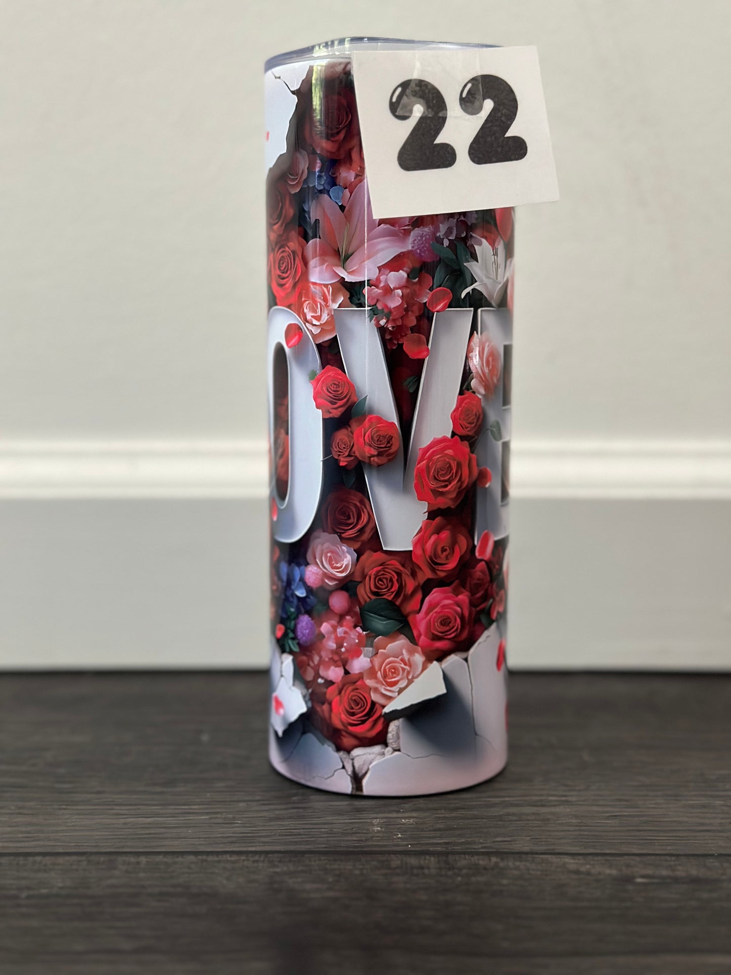 3D Love 20oz skinny tumbler