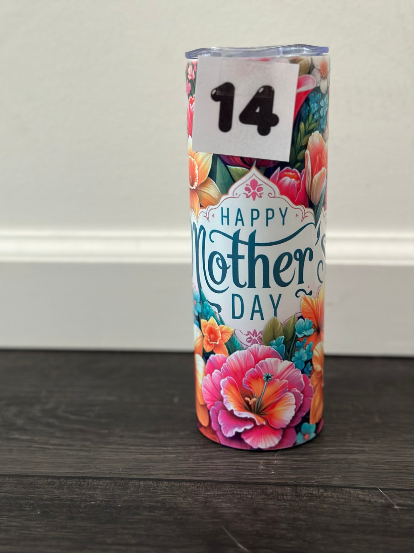 colorful happy mothers day 20oz skinny tumbler
