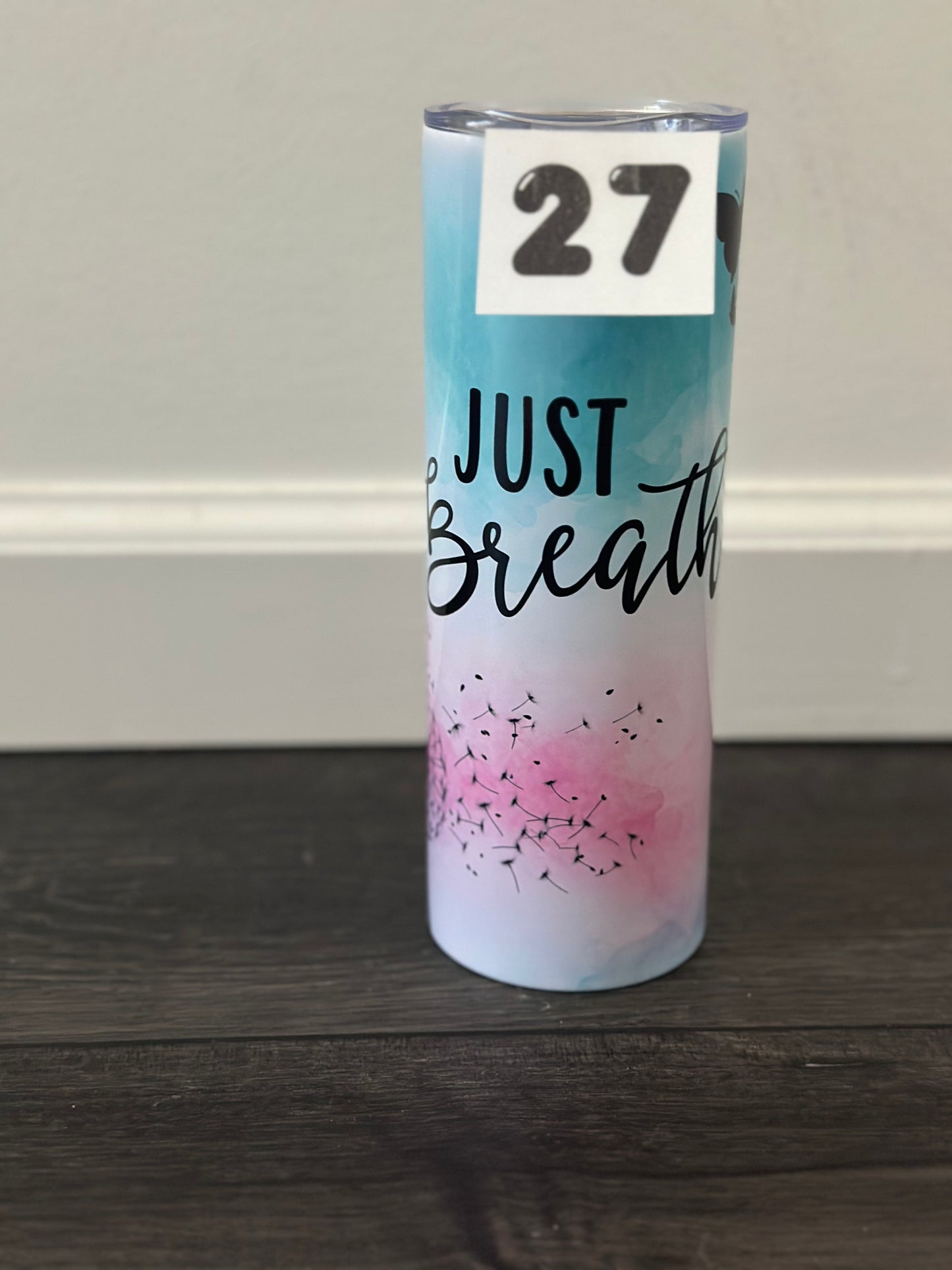 just breathe 20oz skinny tumbler