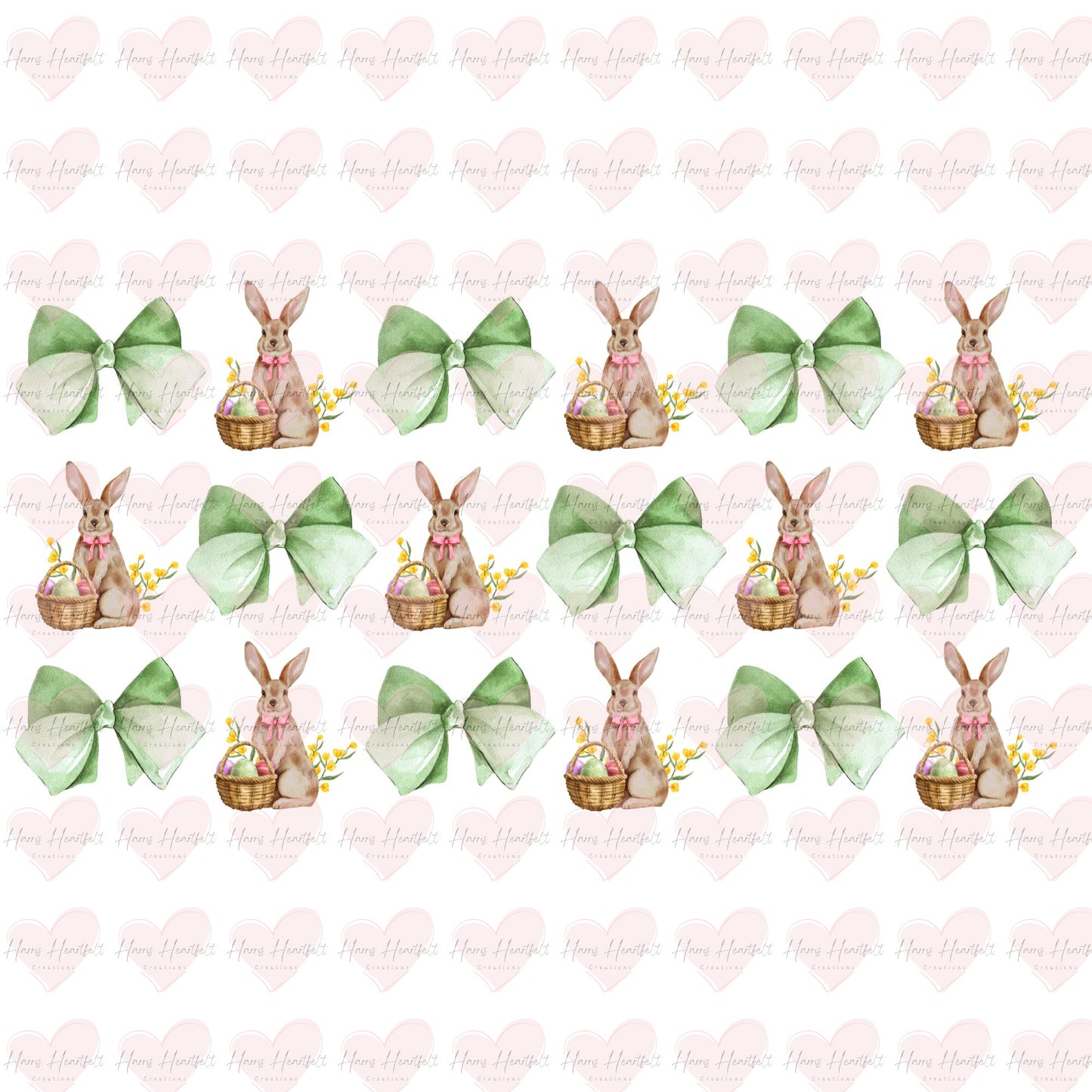 Digital Download - Green Bows & Bunnies Coquette