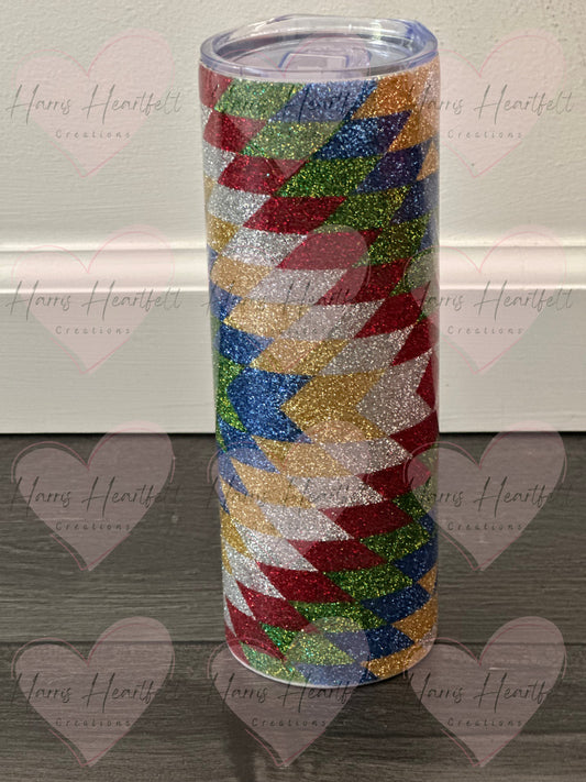 southwestern glitter 20oz skinny tumbler 2