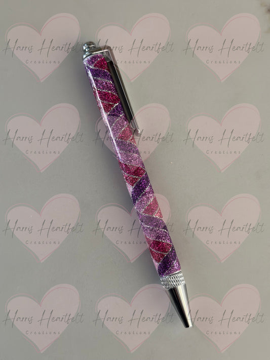glittered groovy waves clip pen