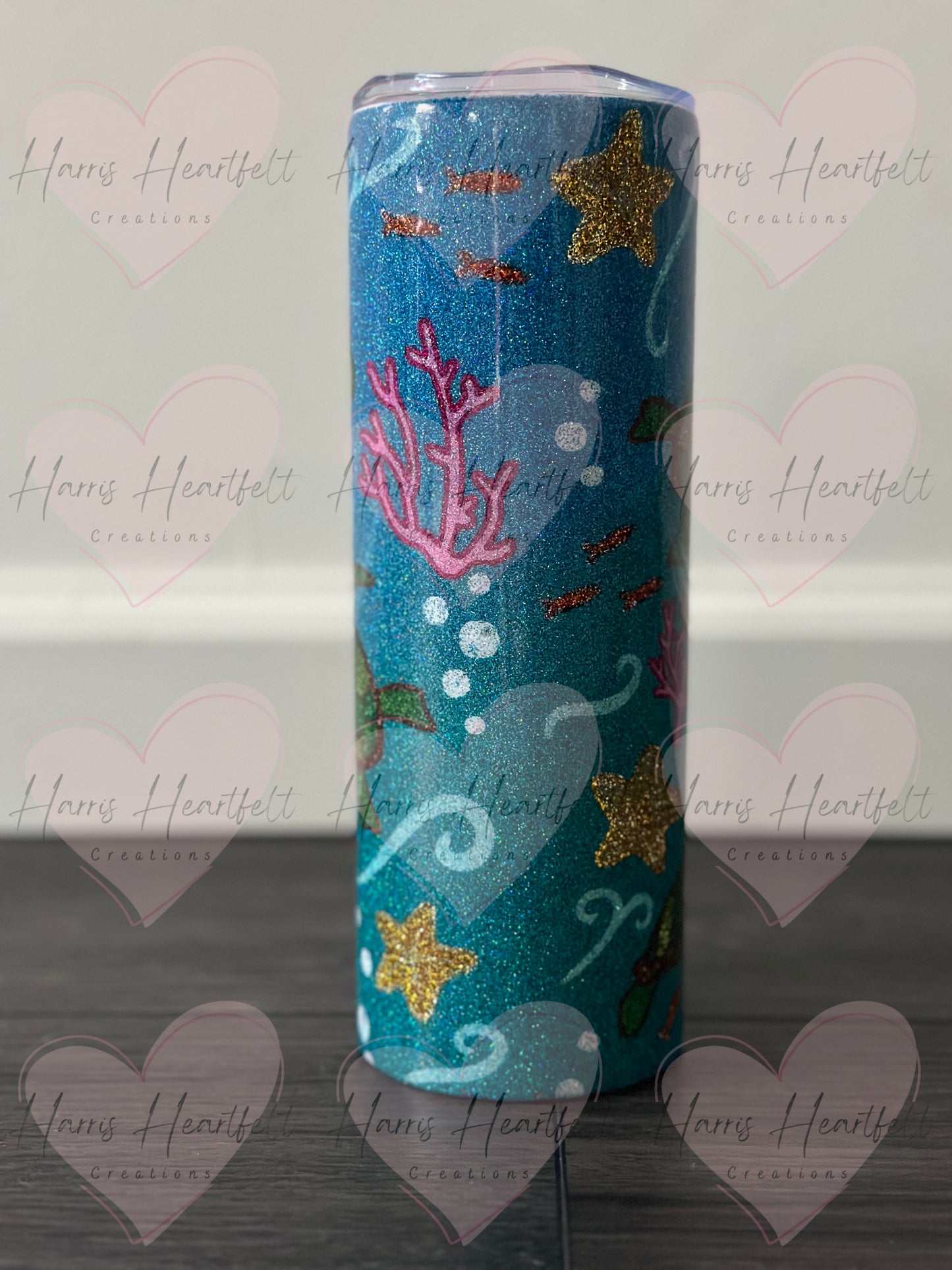 20oz Sea Turtles Glitter Stainless Steel Tumbler