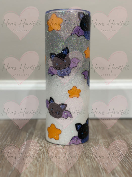 20oz Cute Bats Glittered Stainless Steel Tumbler