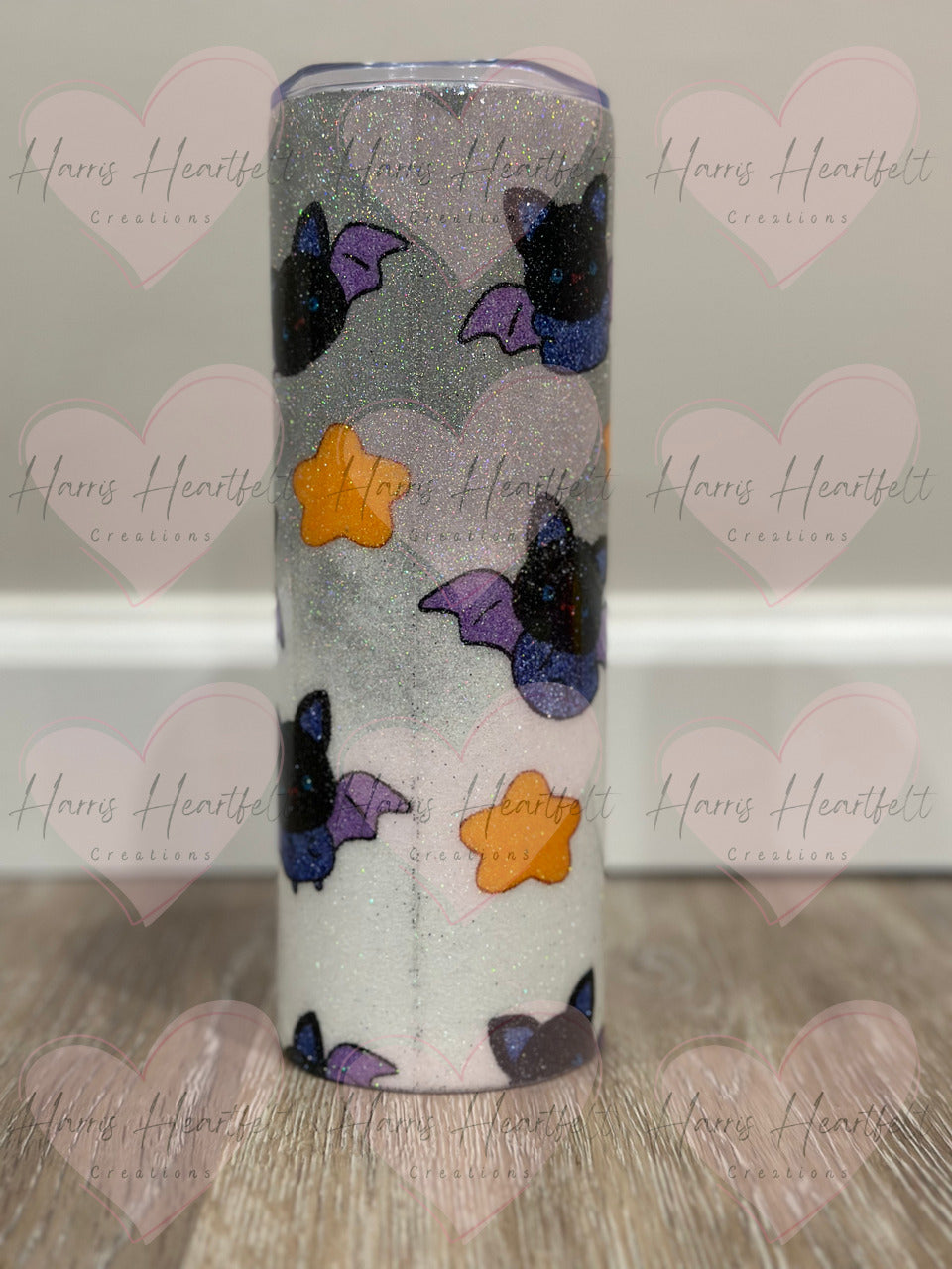 20oz Cute Bats Glittered Stainless Steel Tumbler