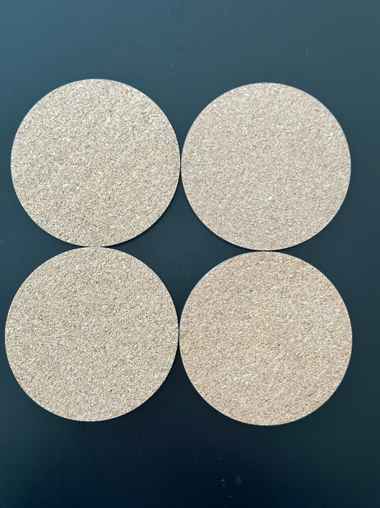 Round MDF Cork-Backed Coaster