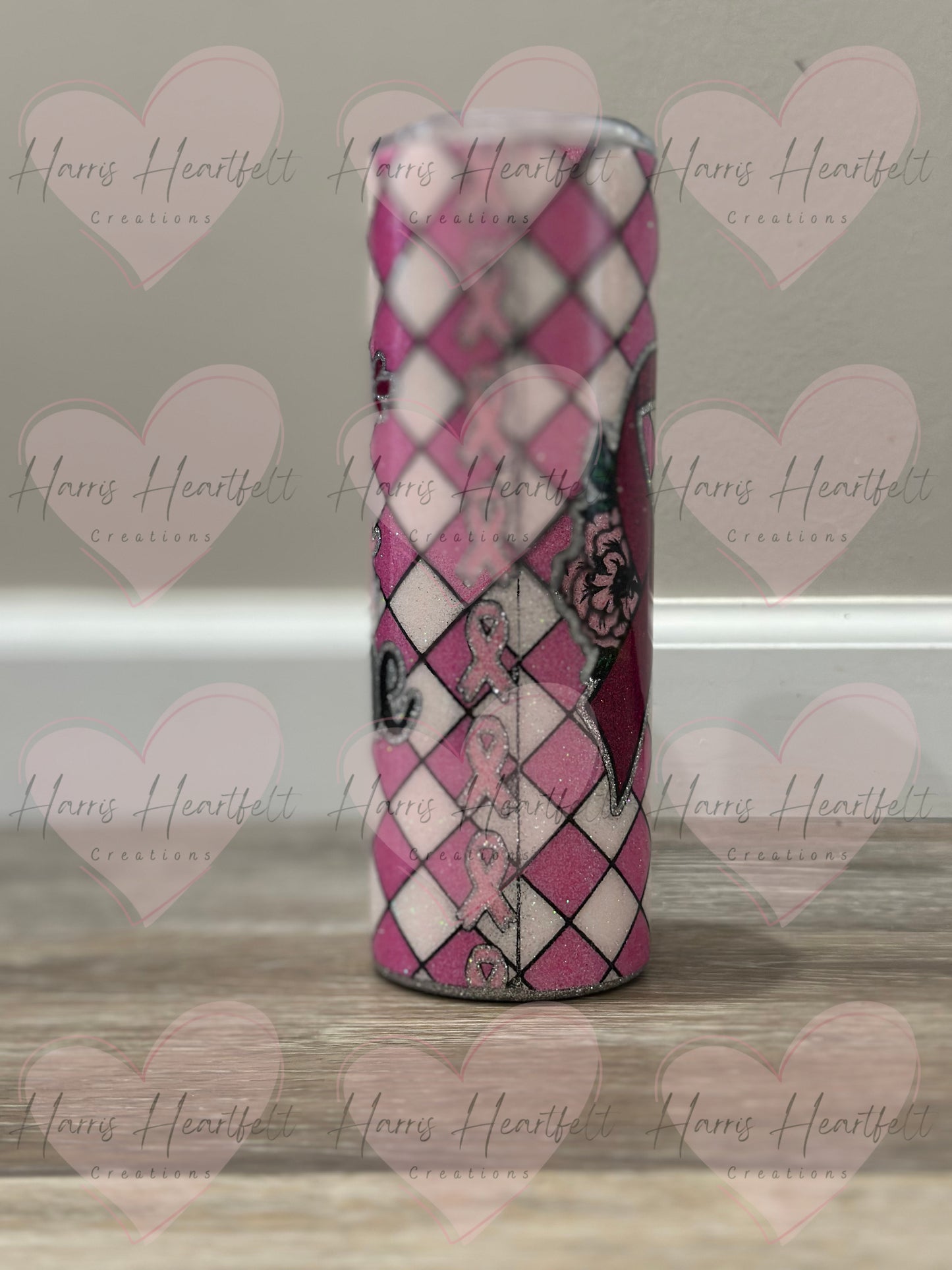 20oz You Are not Alone (Pink) Glitter Stainless Steel Tumbler