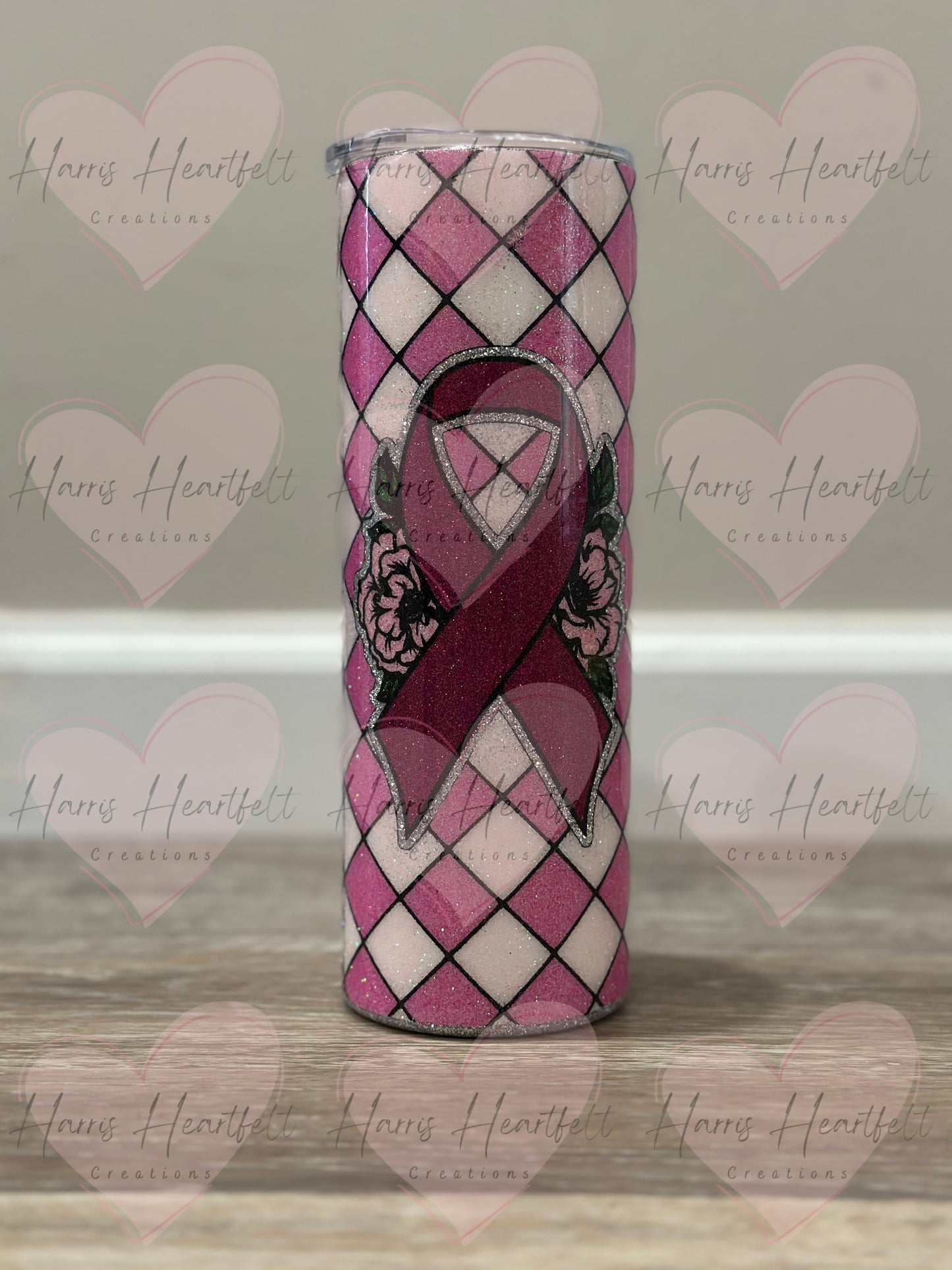 20oz You Are not Alone (Pink) Glitter Stainless Steel Tumbler