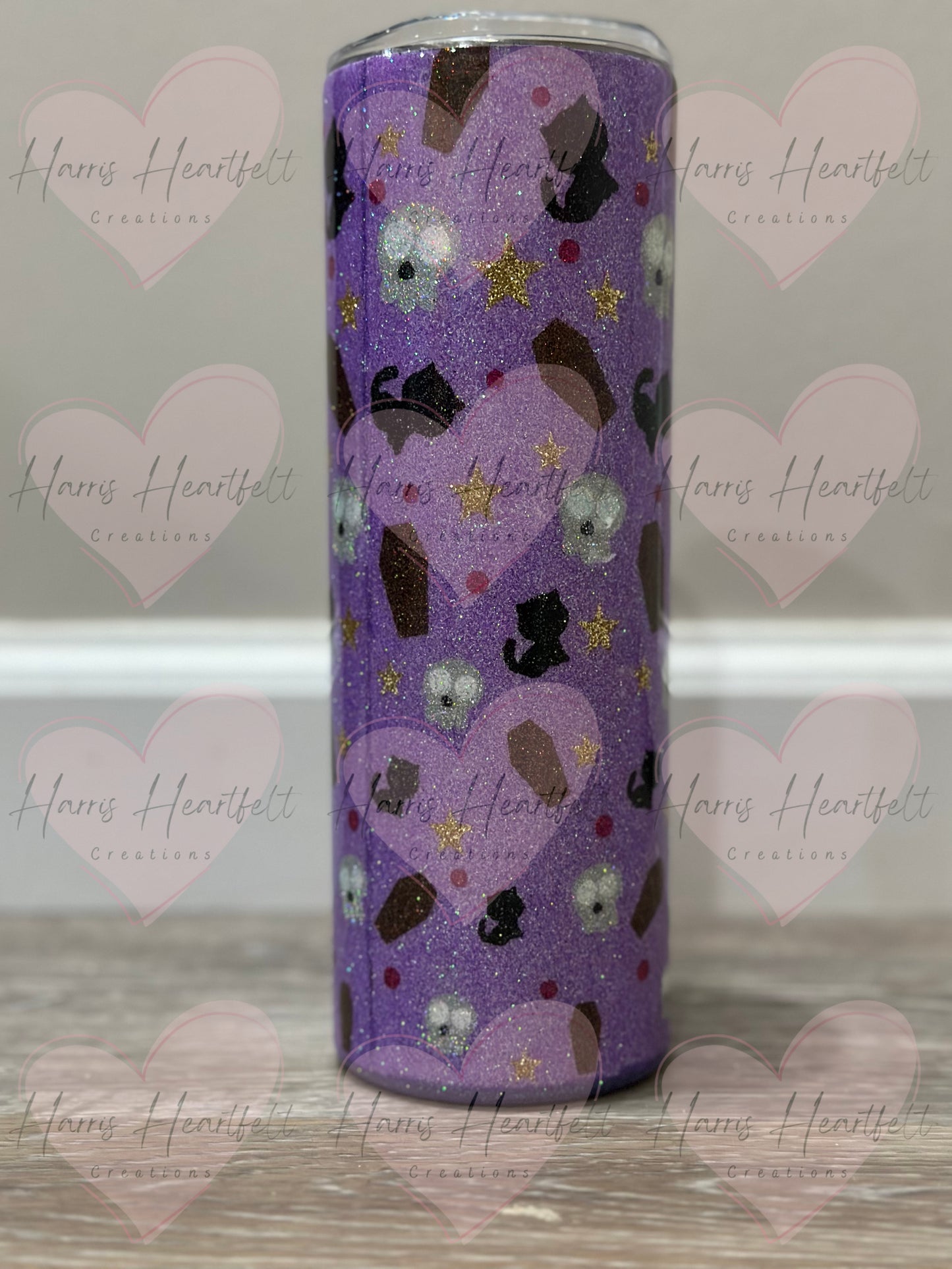 20oz Purple Creepy Cuteness Glitter Stainless Steel Tumbler