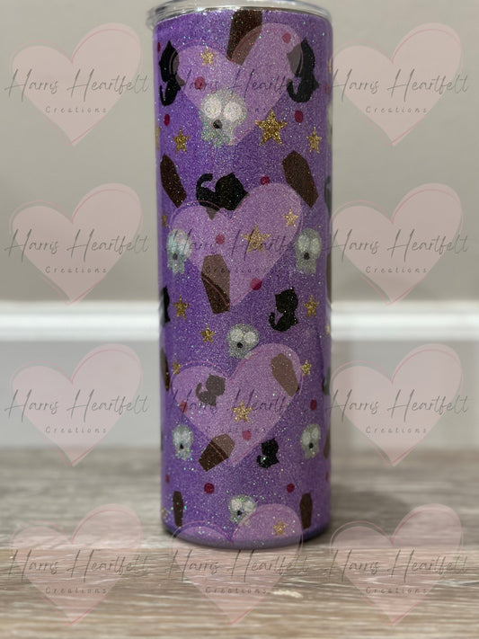 20oz Purple Creepy Cuteness Glitter Stainless Steel Tumbler
