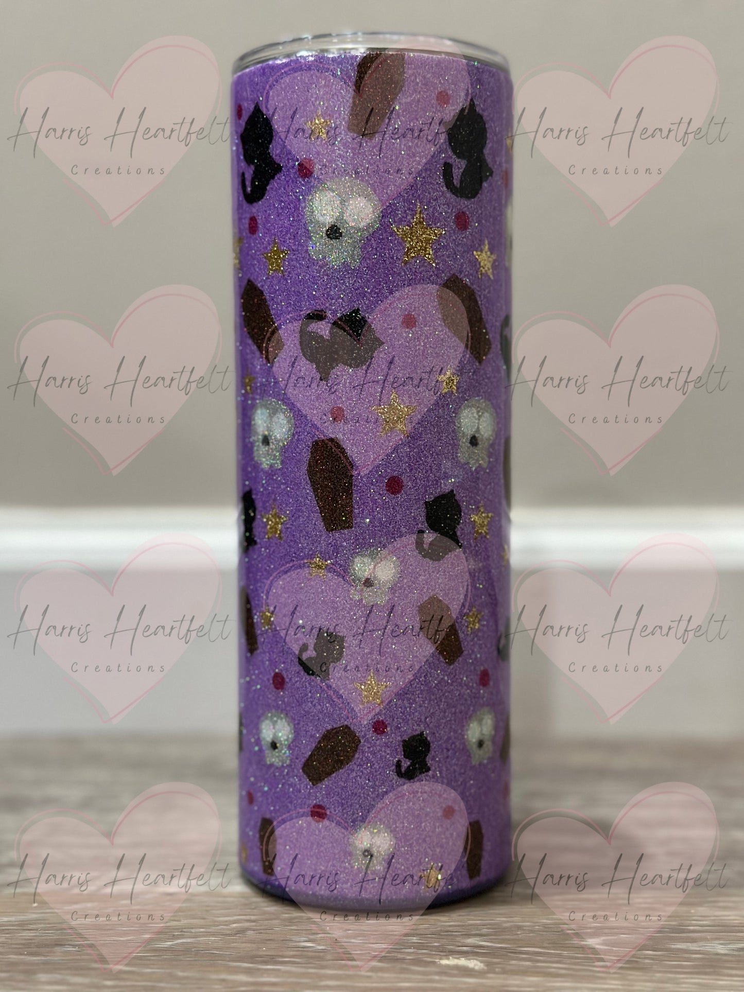 20oz Purple Creepy Cuteness Glitter Stainless Steel Tumbler