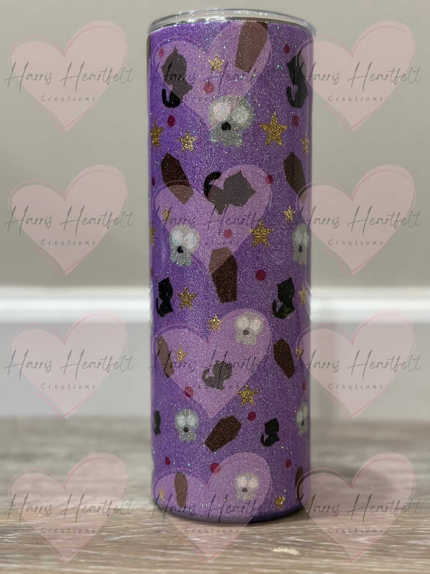 20oz Purple Creepy Cuteness Glitter Stainless Steel Tumbler