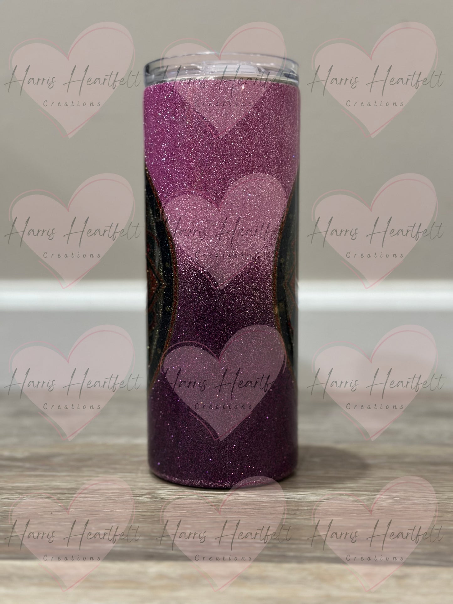 25oz Mandala Skull Glitter Stainless Steel Tumbler