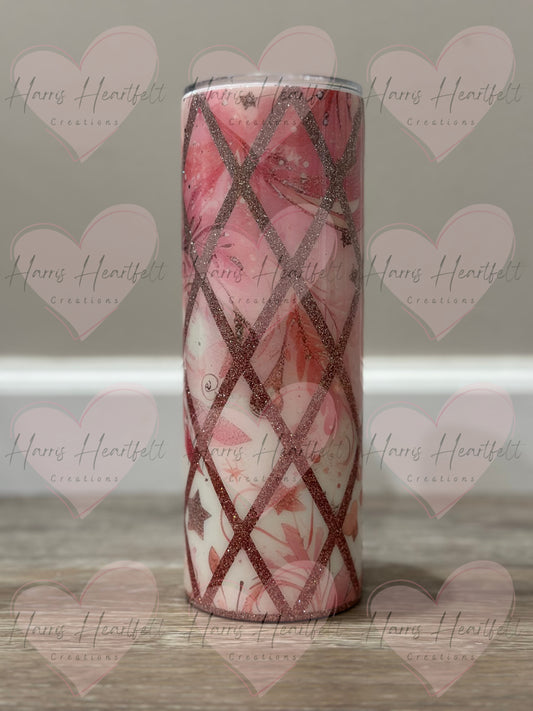 20oz Pink Diamond Glitter Stainless Steel Tumbler