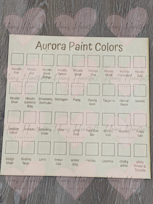 Aurora Paints Display board