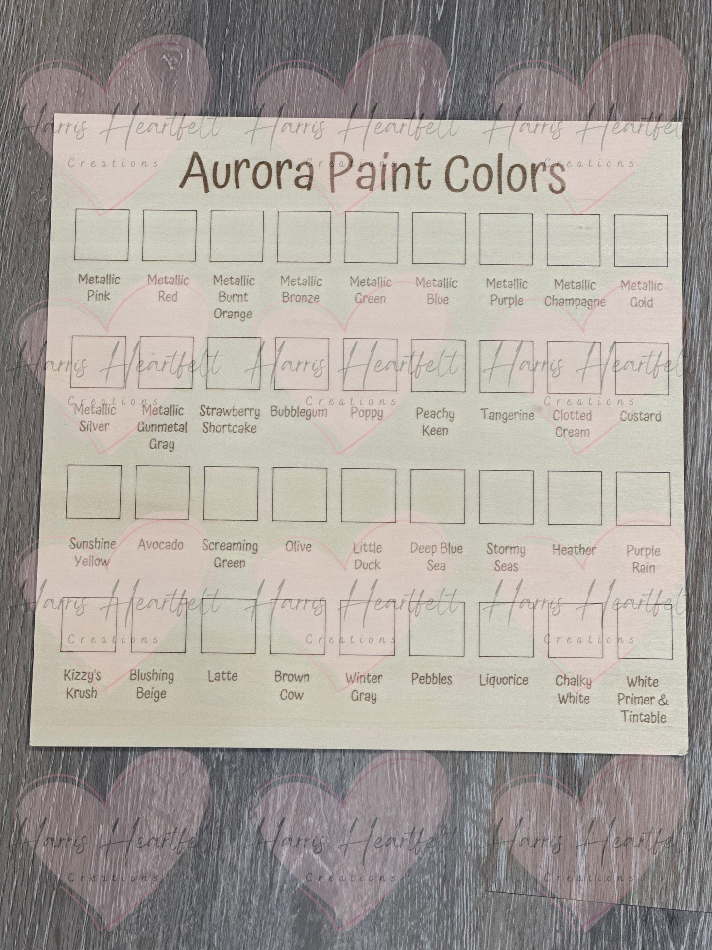 Aurora Paints Display board