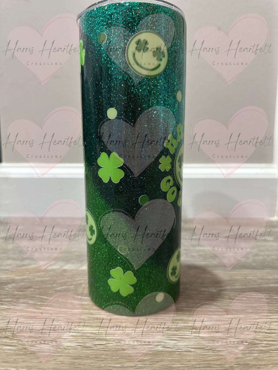 20oz Happy Go Lucky Glitter Stainless Steel Tumbler
