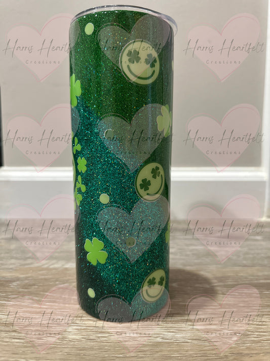 20oz Happy Go Lucky Glitter Stainless Steel Tumbler