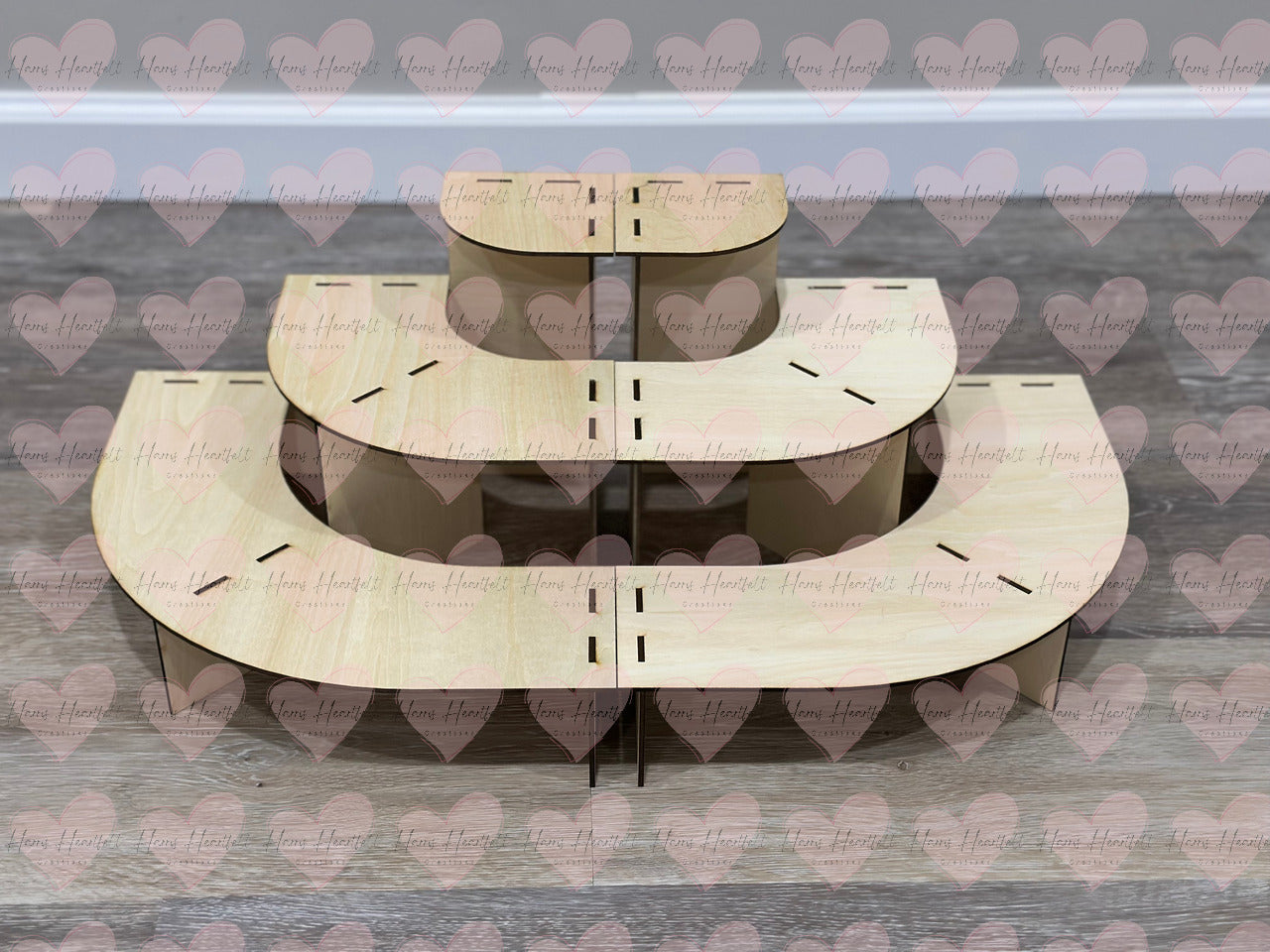 Modular 3-Tier Wooden Display Stands