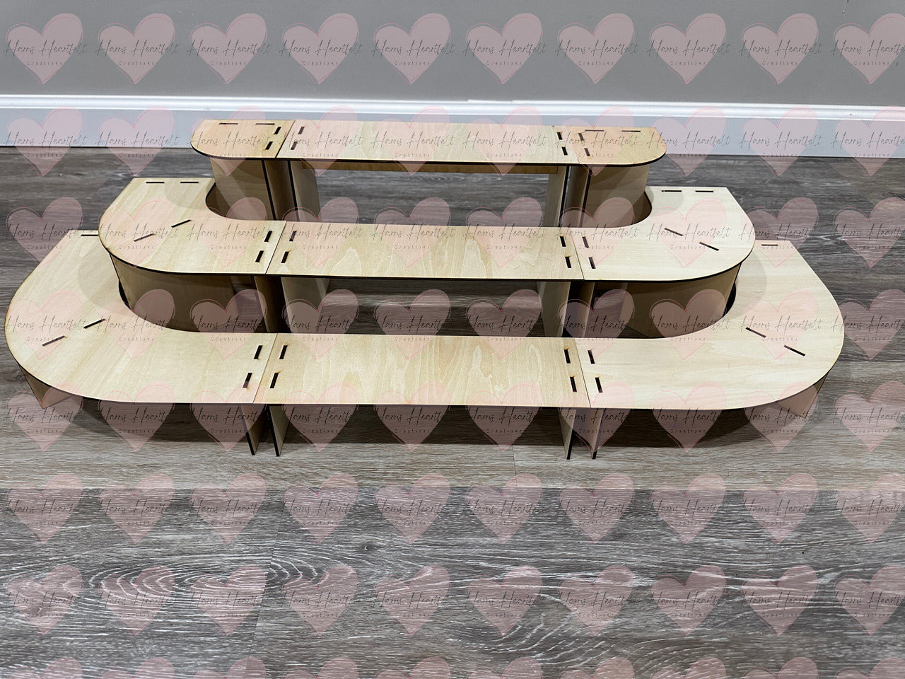 Modular 3-Tier Wooden Display Stands