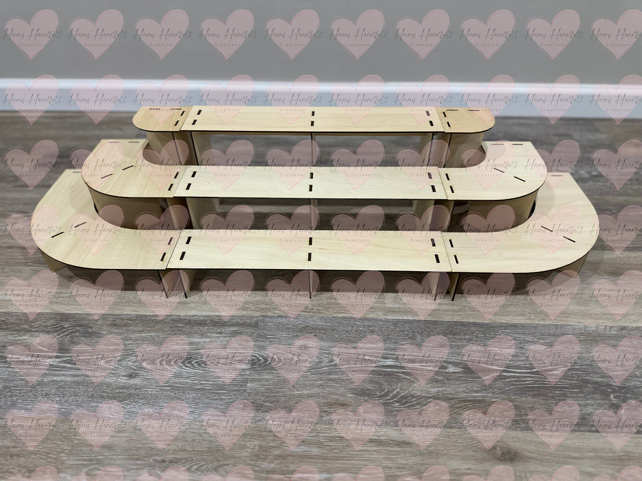 Modular 3-Tier Wooden Display Stands