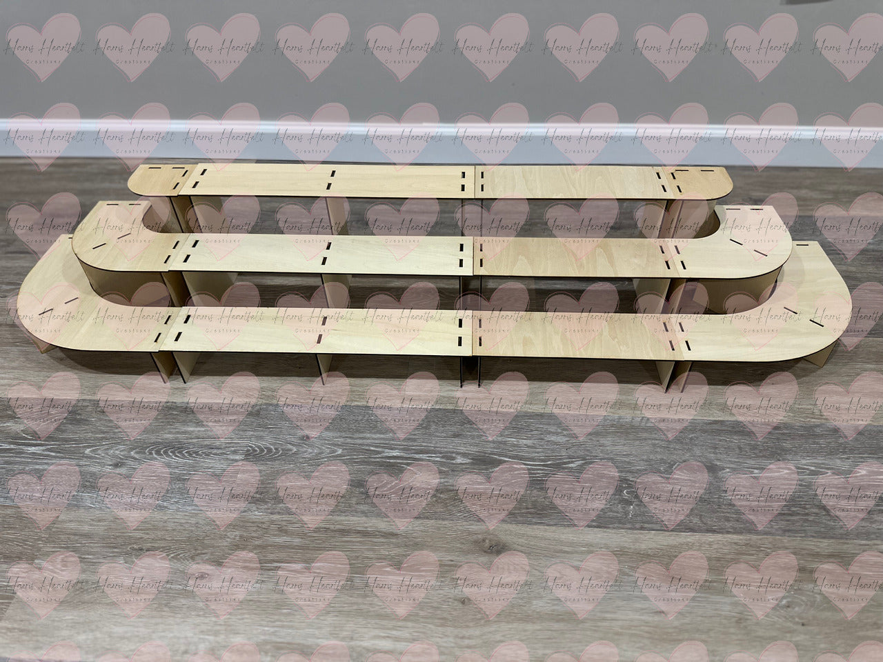 Modular 3-Tier Wooden Display Stands