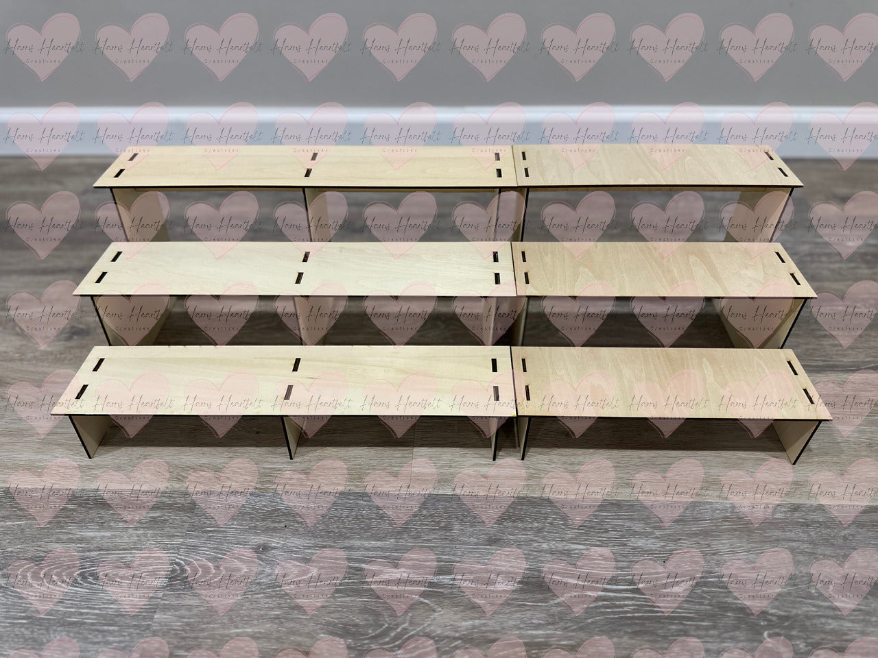 Modular 3-Tier Wooden Display Stands