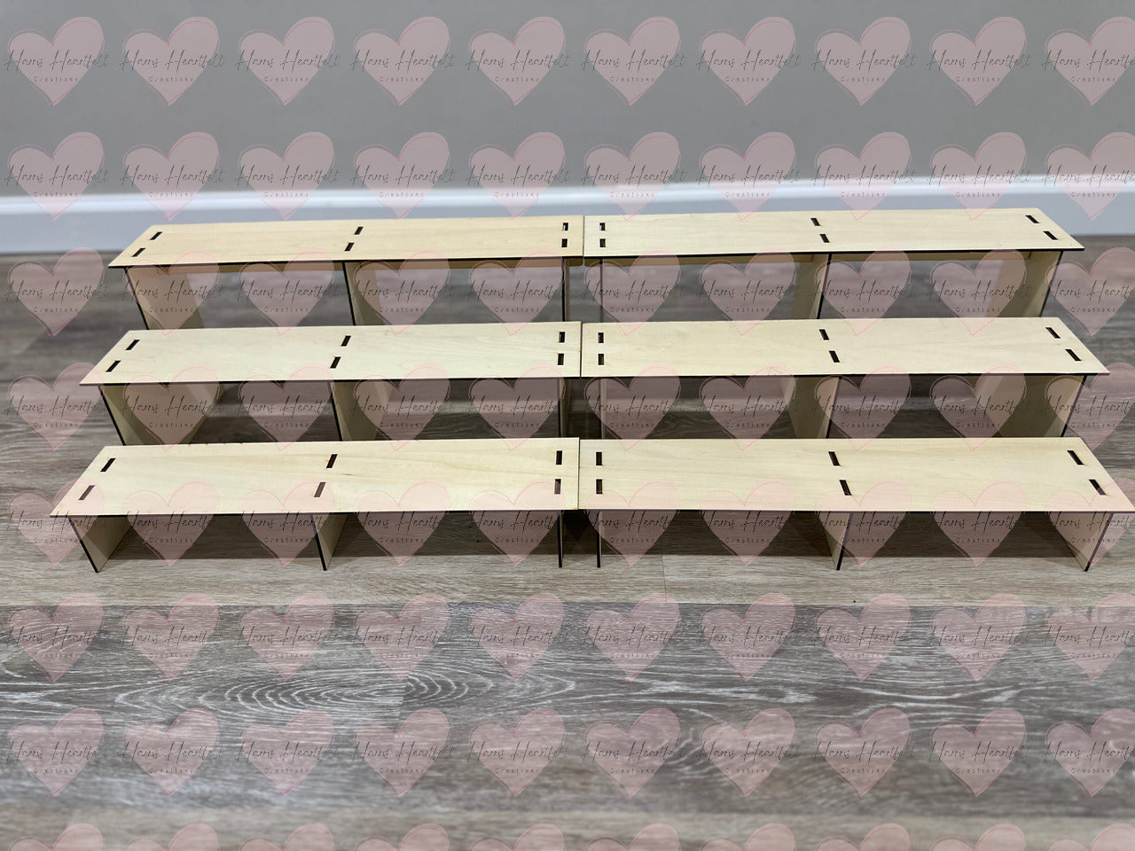 Modular 3-Tier Wooden Display Stands