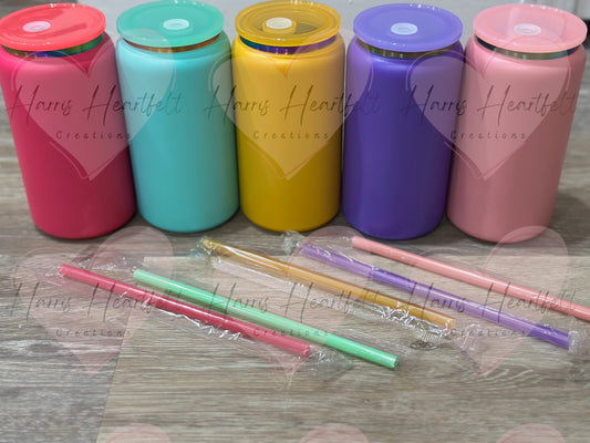 16oz Powder-Coated Rainbow-Plated Stainless Steel Tumbler – Engraved Wrap-Around Design