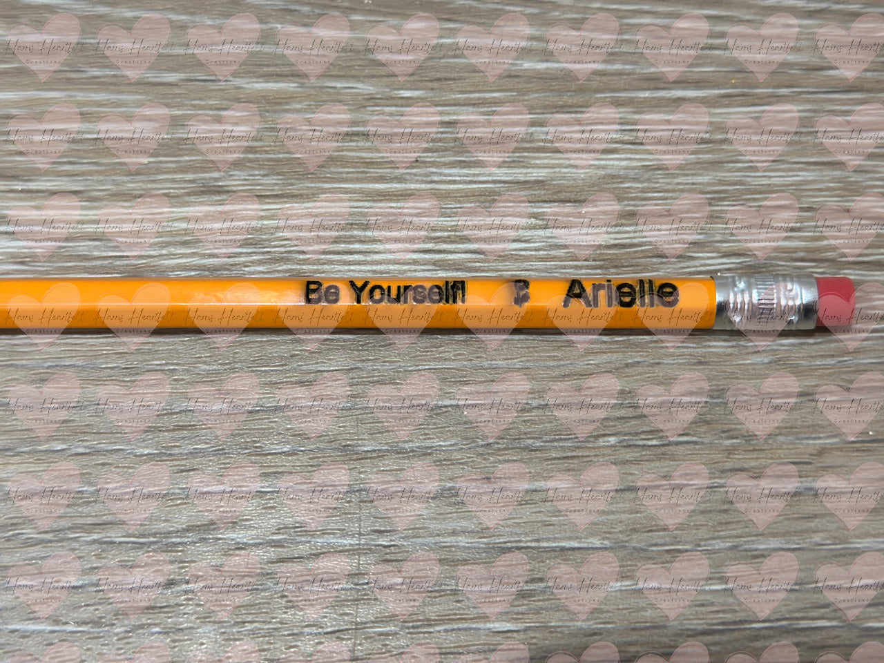 Engraved Personalized Pencils – Standard Yellow #2 – Multiple Phrases with Custom Name