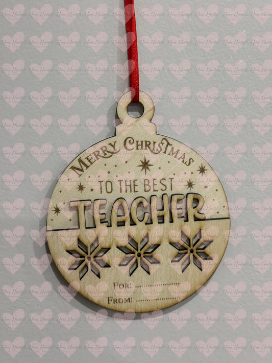 Christmas Wooden Teacher Ornaments – 3 Design Options