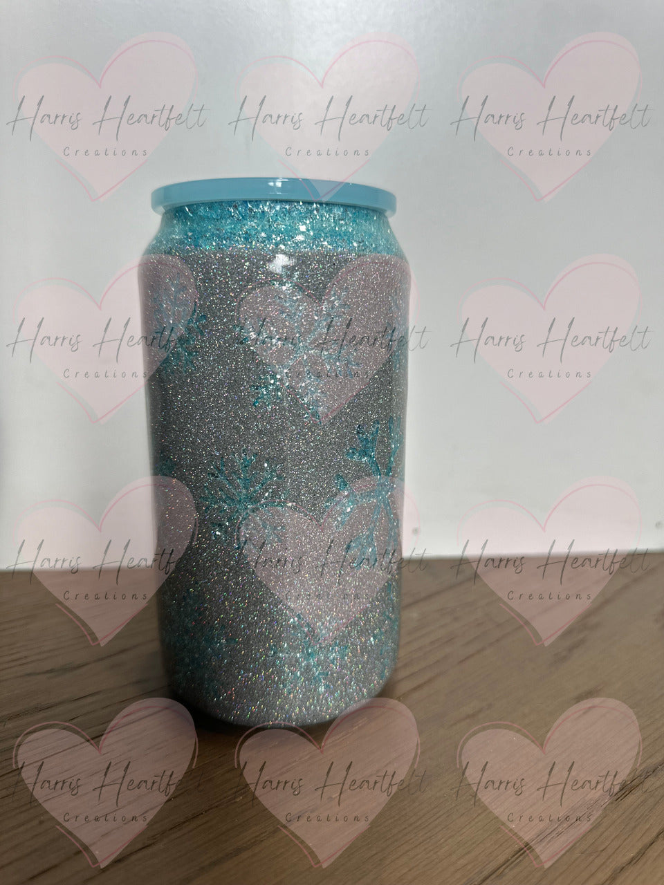 16oz Peek-a-Boo Snowflakes Glitter Stainless Steel Tumbler