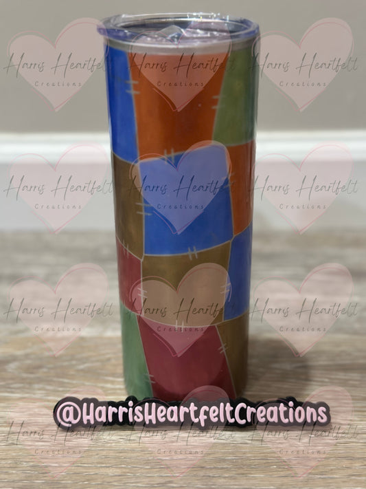 20oz Patchwork Glitter Stainless Steel Tumbler