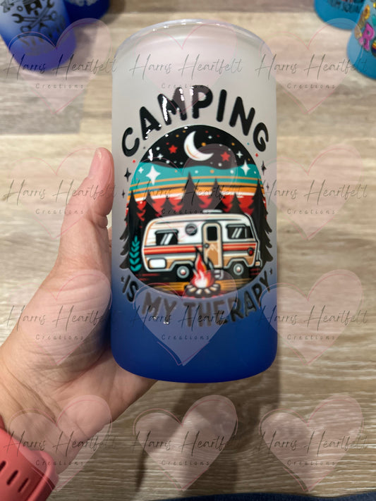 CLEARANCE Ready-to-Ship 16oz Frosted Ombre Glass Cups with UVDTF decal