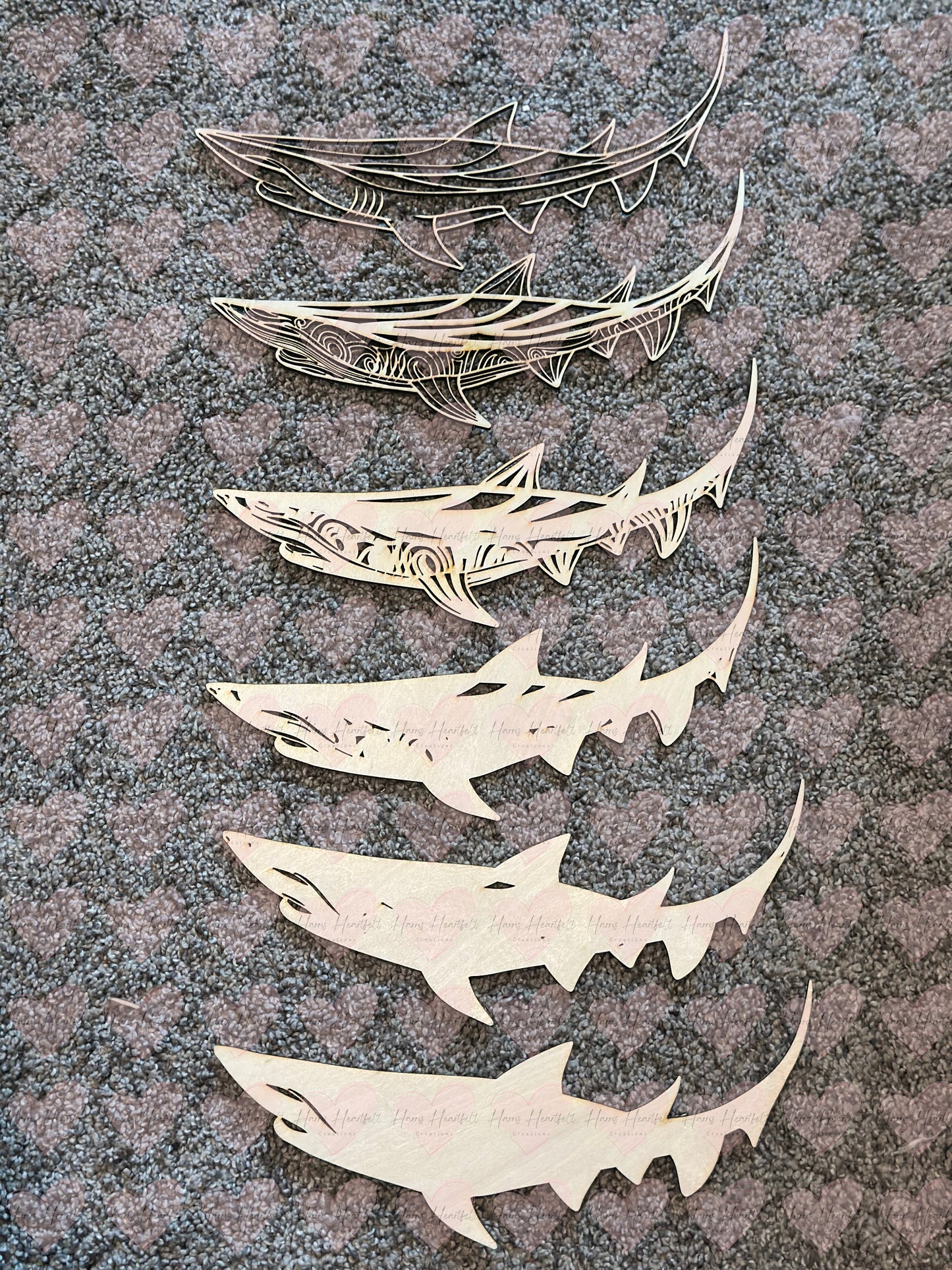 6 Layer Wooden Shark Mandala | DIY Laser Cut Basswood Decor