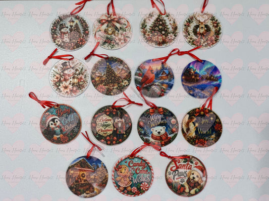 3" Acrylic Christmas Ornament – Many Adorable Designs to Choose From