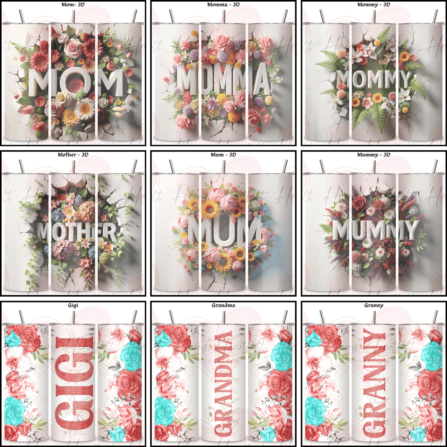 Mother's Day Themed 20oz Skinny Tumbler