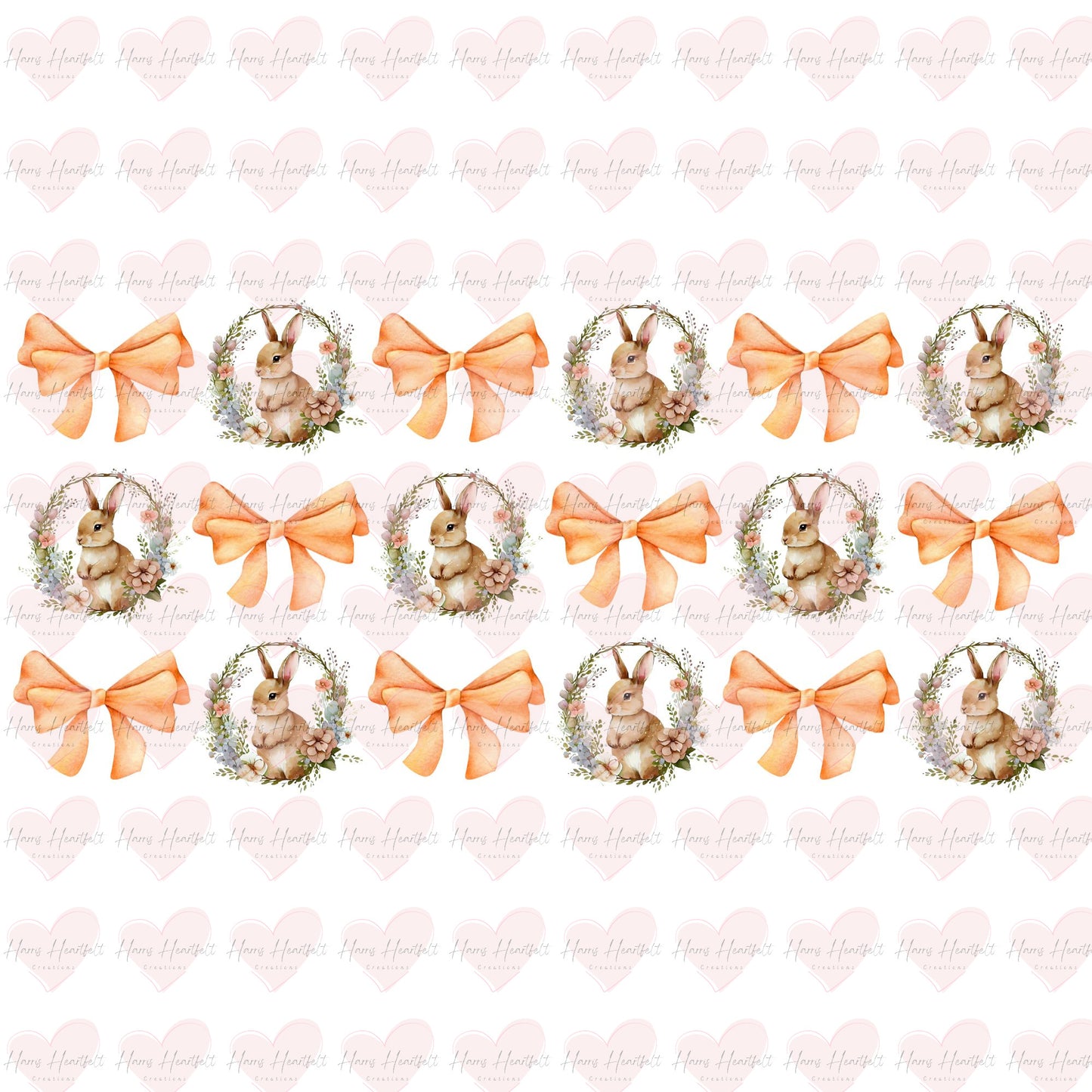 Digital Download - Orange Bows & Bunnies Coquette