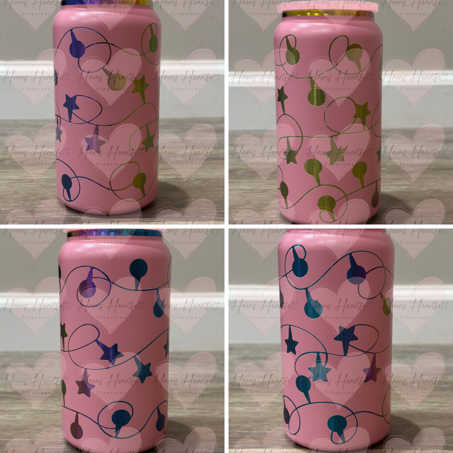 16oz Powder-Coated Rainbow-Plated Stainless Steel Tumbler – Engraved Wrap-Around Design