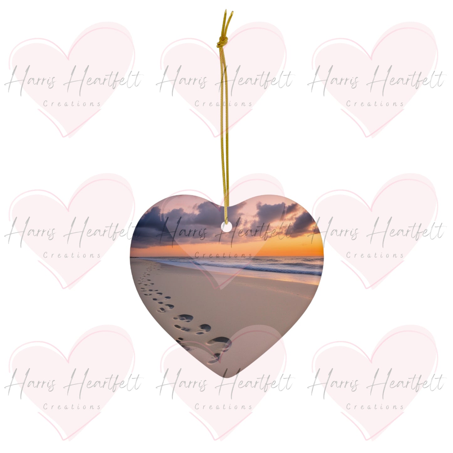 Valentine's Day Heart Ceramic Ornament