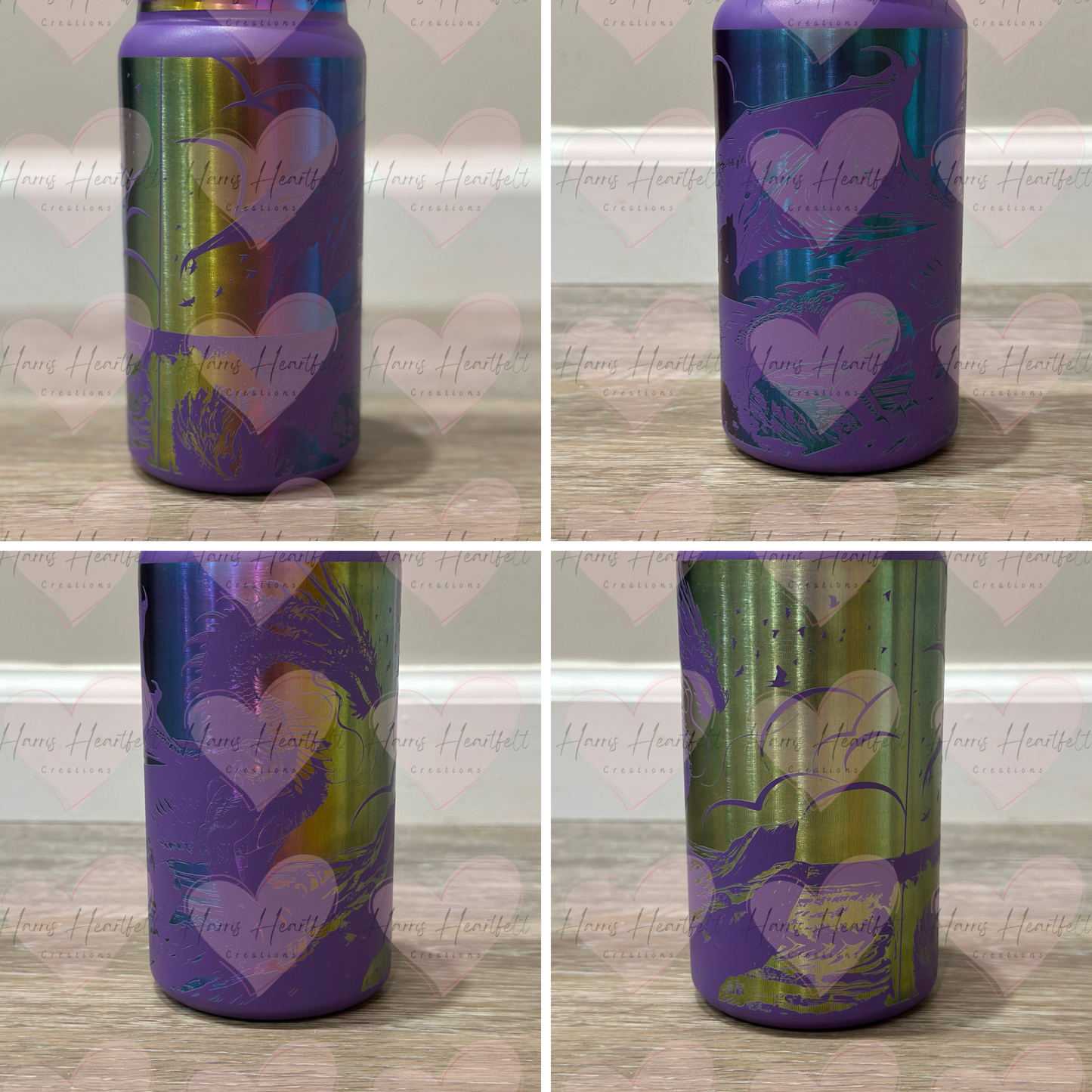 16oz Powder-Coated Rainbow-Plated Stainless Steel Tumbler – Engraved Wrap-Around Design