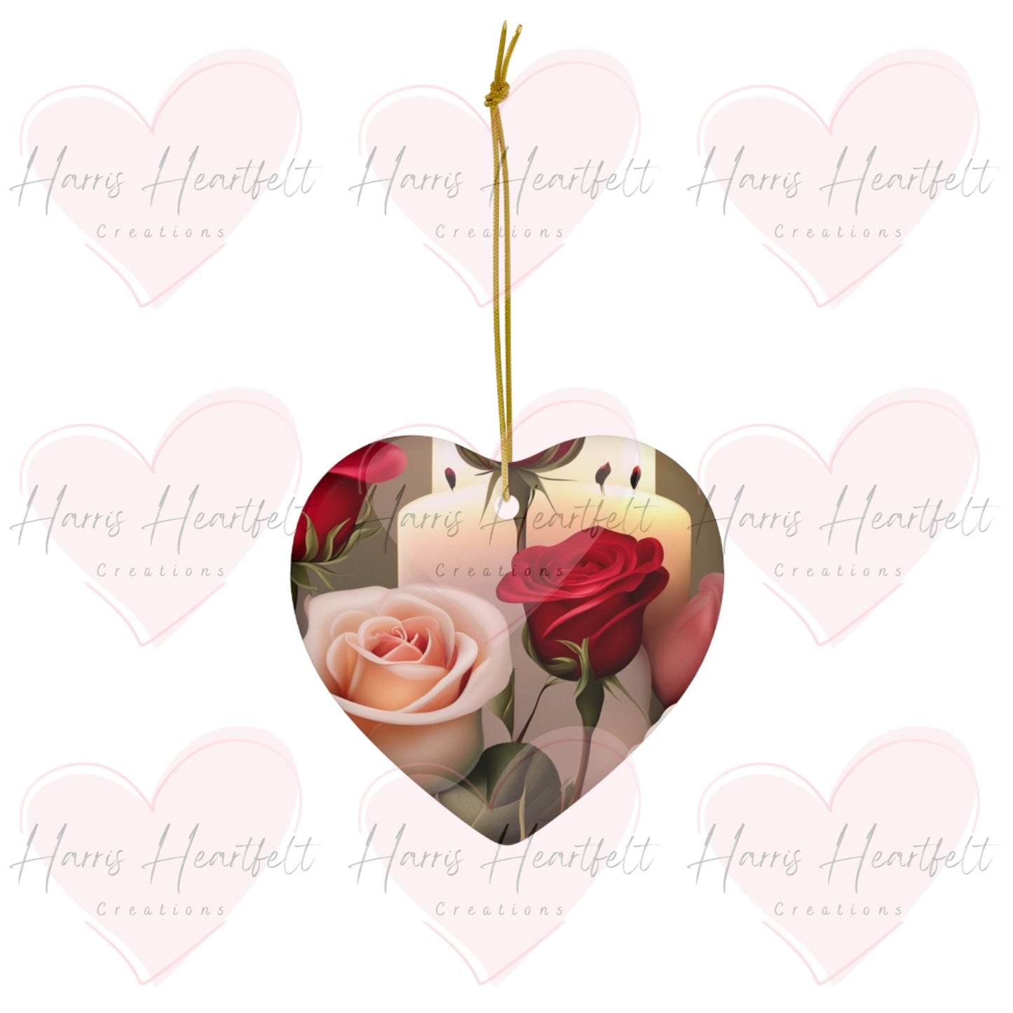 Valentine's Day Heart Ceramic Ornament