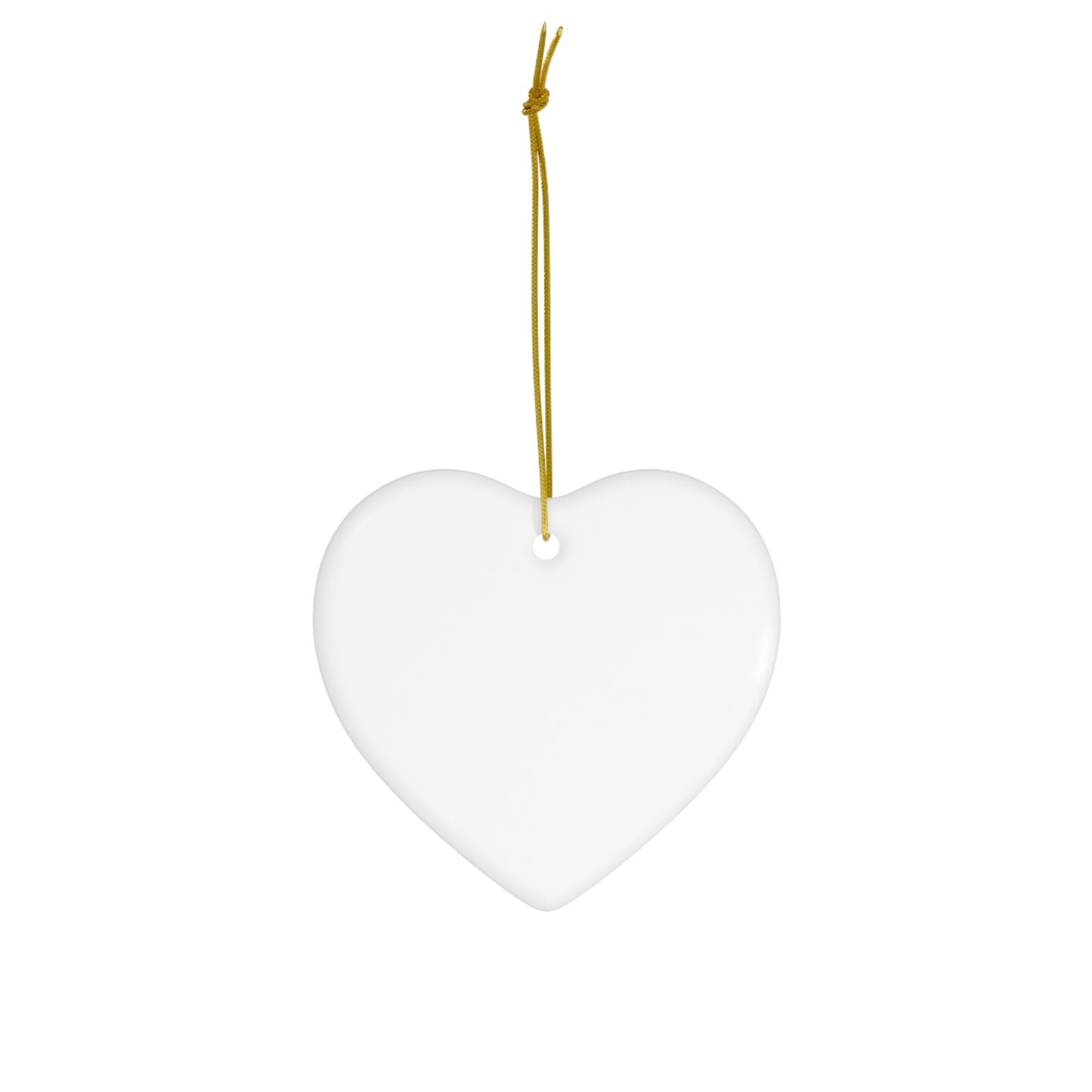 ceramic white heart shaped ornament
