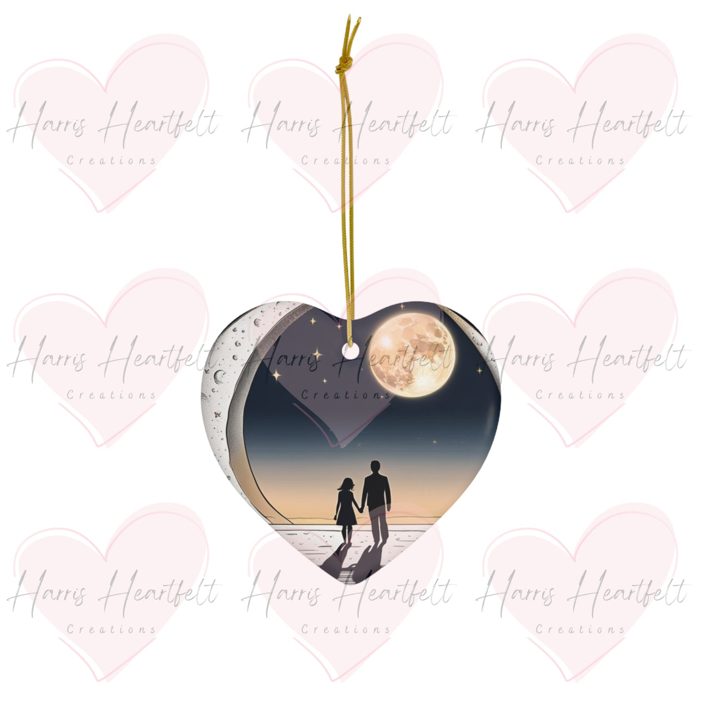 Valentine's Day Heart Ceramic Ornament