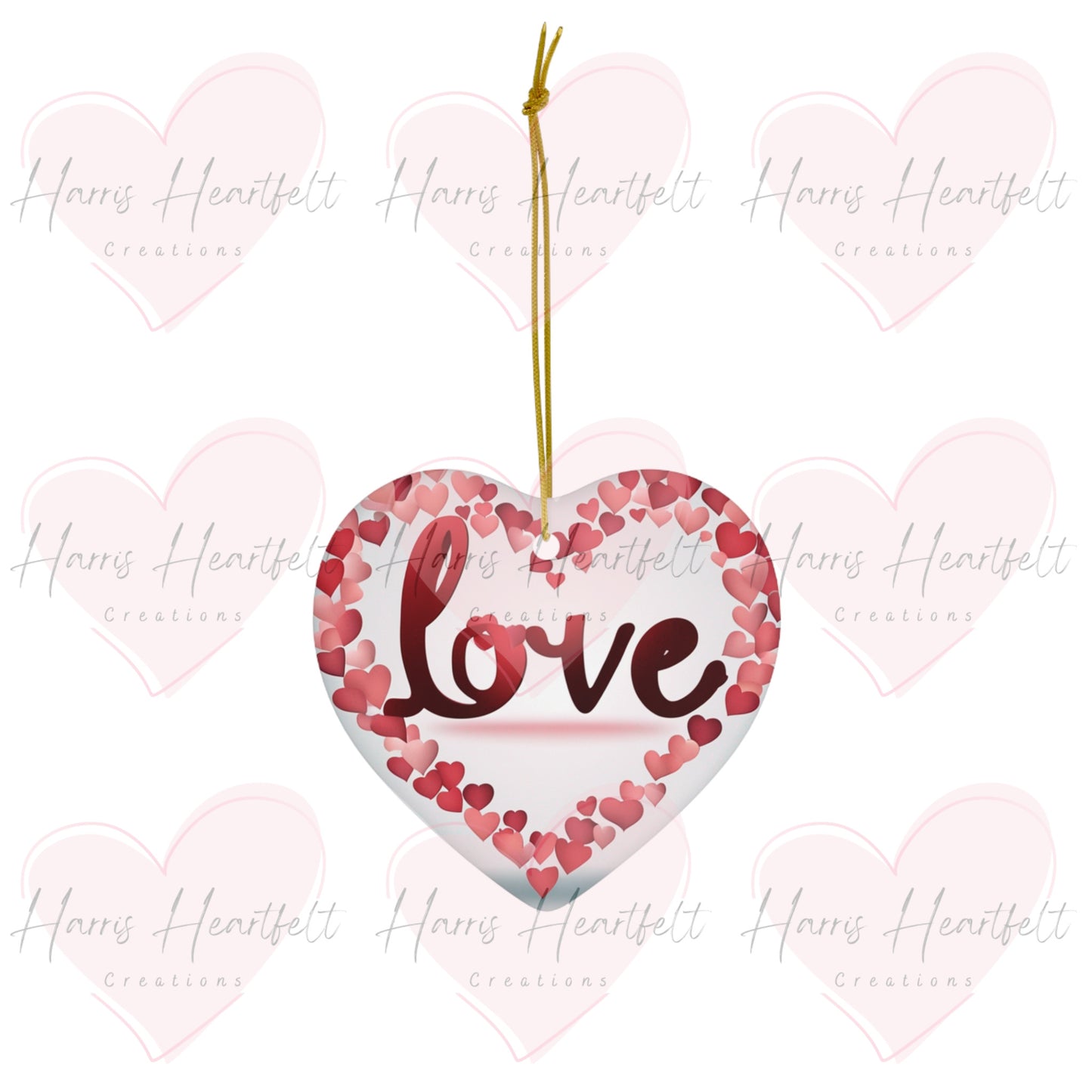 Valentine's Day Heart Ceramic Ornament