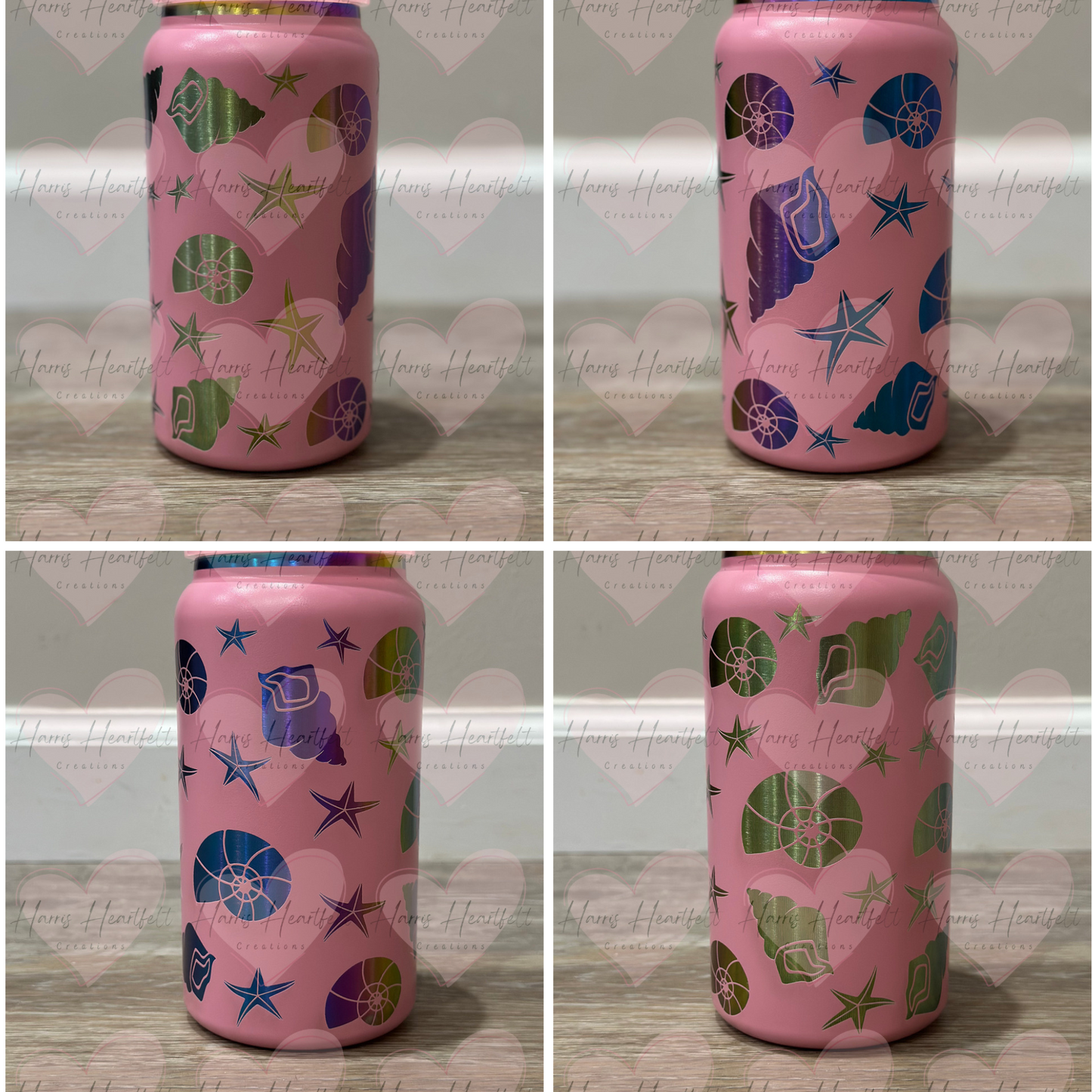 16oz Powder-Coated Rainbow-Plated Stainless Steel Tumbler – Engraved Wrap-Around Design