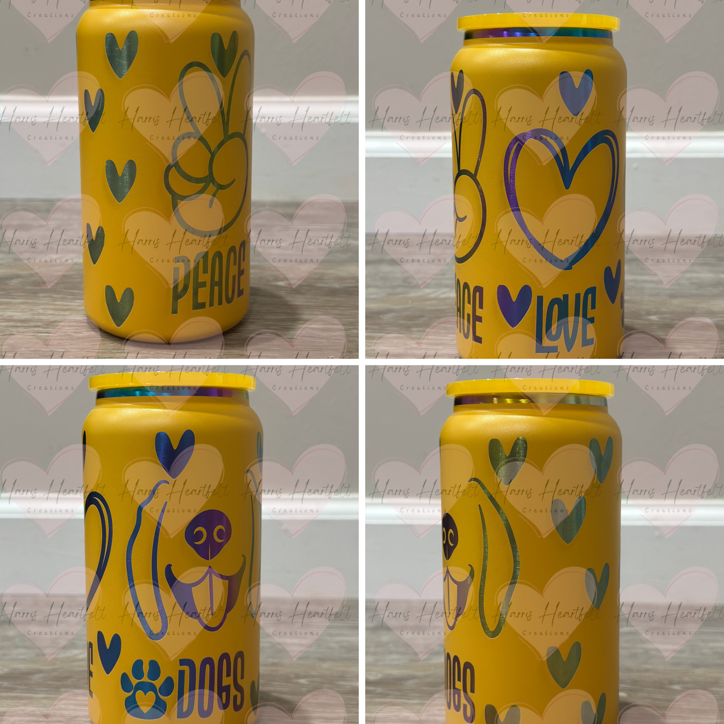 16oz Powder-Coated Rainbow-Plated Stainless Steel Tumbler – Engraved Wrap-Around Design